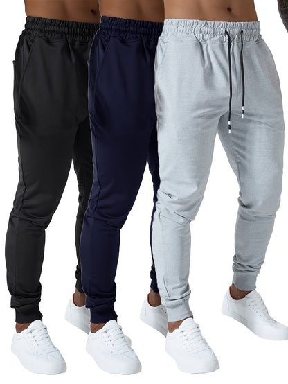 Set of 3 Men'S Athletic Joggers, Stylish Sweatpants for Sports