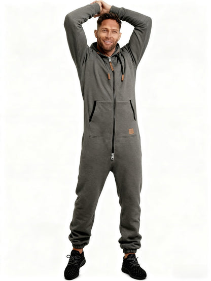 Men's Hooded Coveralls - Full-Zip One-Piece Design Style 4757