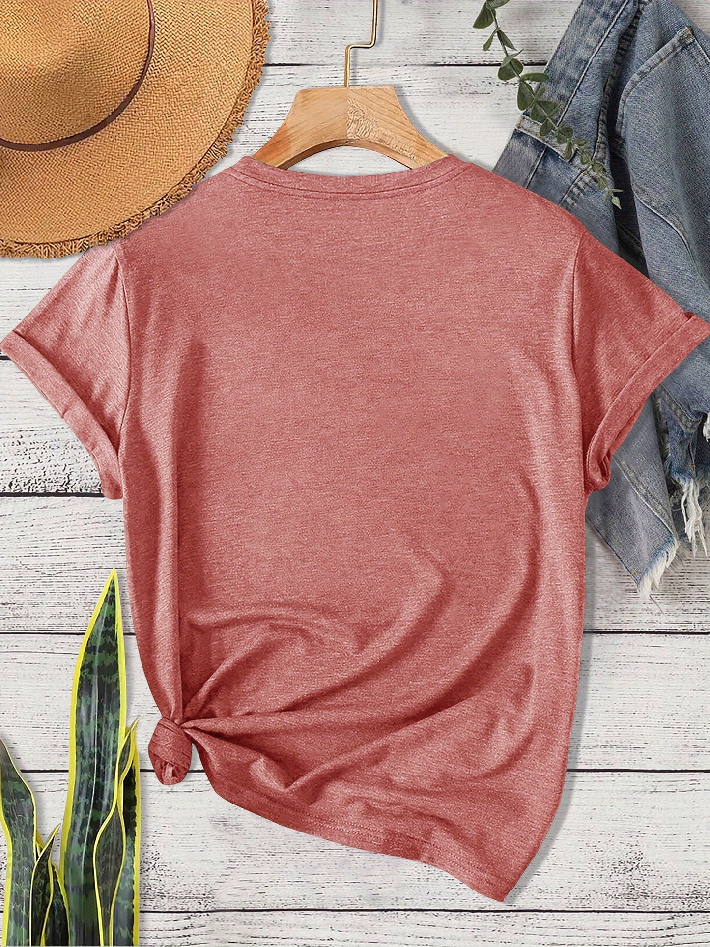 Women'S Summer Retro 70s Printed Crew Neck T-Shirt, Loose Fit, Comfortable Fabric, Daily Casual Top