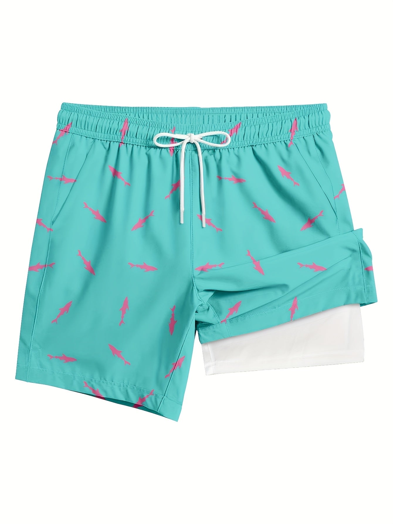 Keevoom Men'S Swim Trunks Quick-Dry 2-in-1 Built-in Liner With Belt Loop Pocketed Compression Liner Shorts Lightweight Surf Shorts Ideal For Swimming, Beach Vacations, Gym Use