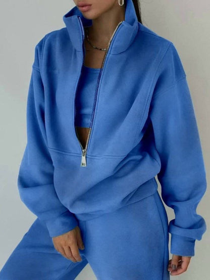 A Set of Autumn And Winter European And American Women'S Two-Piece Suits, Sweatshirts, Trousers, Fleece Sports, Street Fashion And Casual Suits