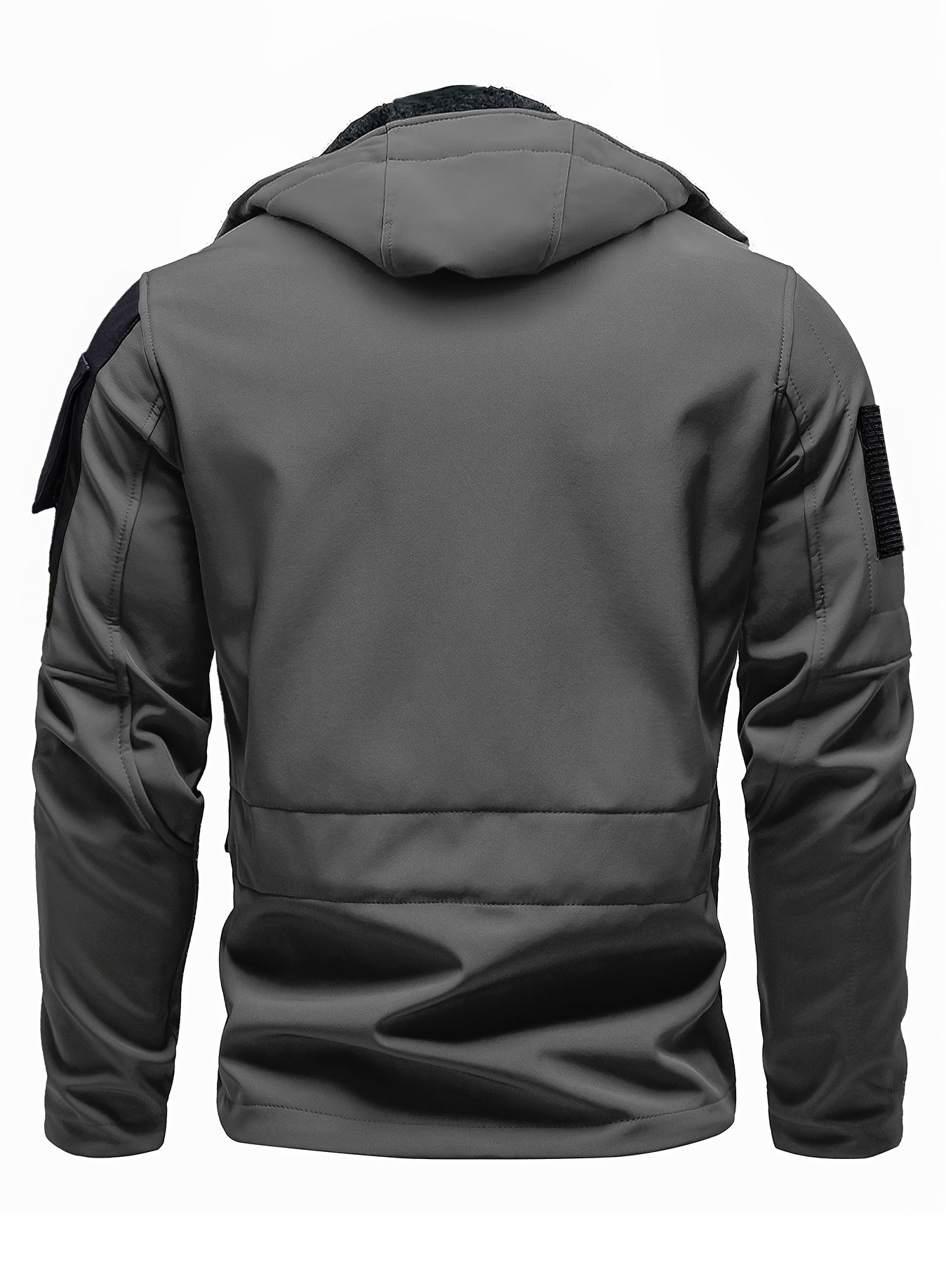 Men's Tactical Jacket Outdoor Zippered Shell Jacket, Windproof, Scratch Resistant, Warm Hooded Jacket, Suitable for Outdoor Activities, Ripstop Technology, Multiple Utility Pockets - Non-Stretch Outdoor Gear for Camping, Survival, Tactical Training.