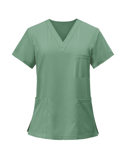 [2pcs Scrub Suit Set] Ships From The United States] 2pcs Set Scrub Suit Set for Women Modern V-neck Top T-shirt & Tapered Leg Jogger Pants with Drawstring Nursing Uniforms Set Suitable for Pet Hospitals, Dental Clinics, Nursing Work, Etc