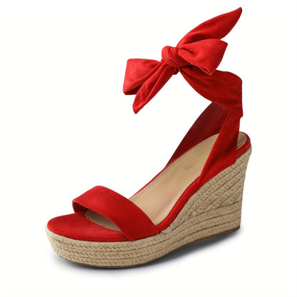 Womens Open Toe Espadrilles Wedges Tie Lace Up Cute Ankle Strap Platform Sandals Dressy Shoes Open Toe High Heels Shoes Fashion Outdoor Shoes Quick On and Off Suitable for Different Occasions, Women Shoes