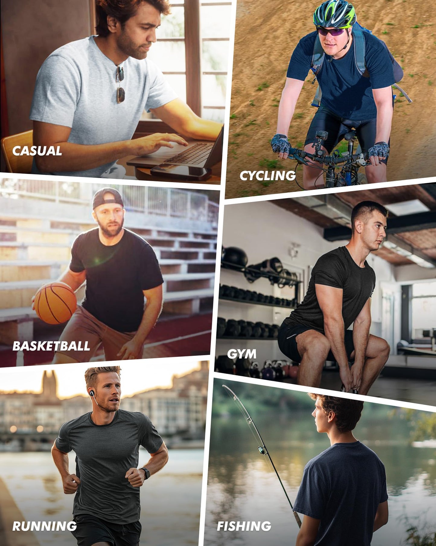 Set of 7 Men'S Quick-Dry Workout T-Shirts - Extremely Thin, Moisture-Absorbing Athletic Wear, Airy T-Shirts Ideal for Running, Weight Training, And Tennis - Lightweight Construction, Airy Fitness Tops, Breathable Material