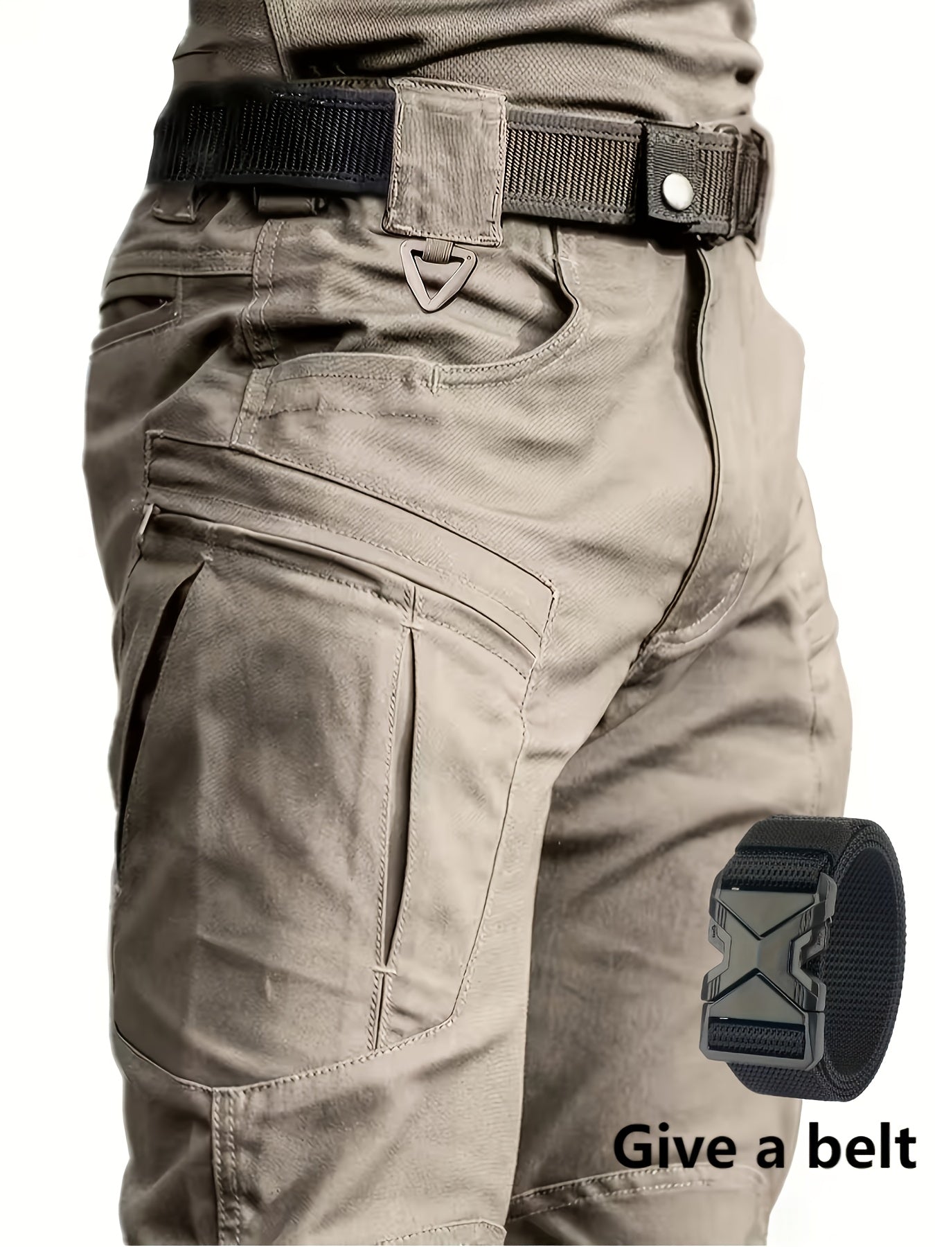 [Tactical Cargo Pants] Lightweight & Tear-ResistantMen's TacticalCargo Pants | (Waist Belt Included)Multi-Pocket Design, Loose Fit for Hiking, Camping, Construction | Elastic Fabric, Outdoor Sports & Casual Version