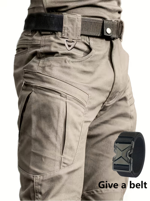 [Tactical Cargo Pants] Lightweight & Tear-ResistantMen's TacticalCargo Pants | (Waist Belt Included)Multi-Pocket Design, Loose Fit for Hiking, Camping, Construction | Elastic Fabric, Outdoor Sports & Casual Version