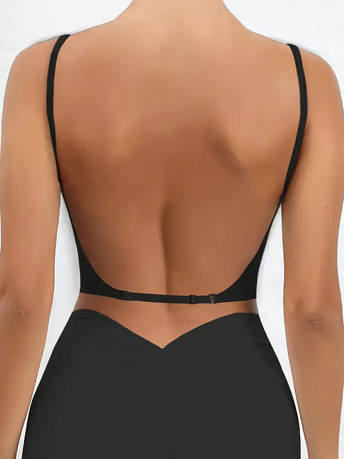 1/2/3pcs Nylon & Elastane Blend Summer Seamless Backless T-Shirt Bra for Women - Sexy, Wireless with Removable Pads, Hand Washable