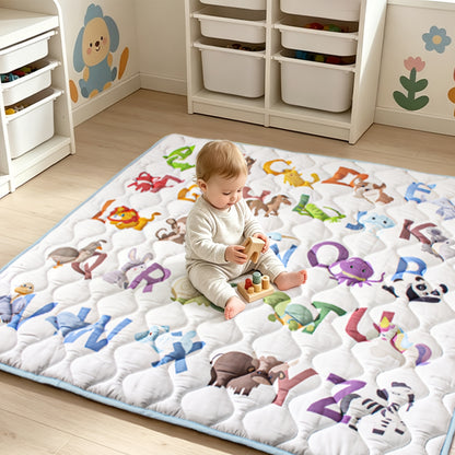 Baby Play Mat, 50x50 Playpen Mat with Super Soft Touch, Activity Mat with Upgraded Anti-Slip Bottom, Machine Washable Crawling Mat for Floor & Picnic