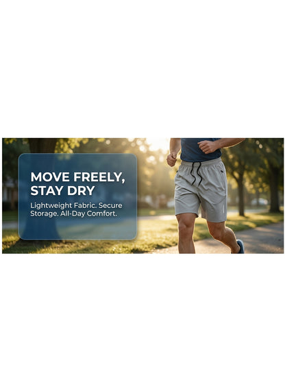 4pcs Men's Summer Sports Shorts, Made of Quick-drying, Lightweight and Breathable Fabric, with Reinforced Zipper Pockets and Drawstrings at the Waist. They Are Light, Comfortable, Casual and Loose, Suitable for Running, Fitness, Cycling, Basketbal