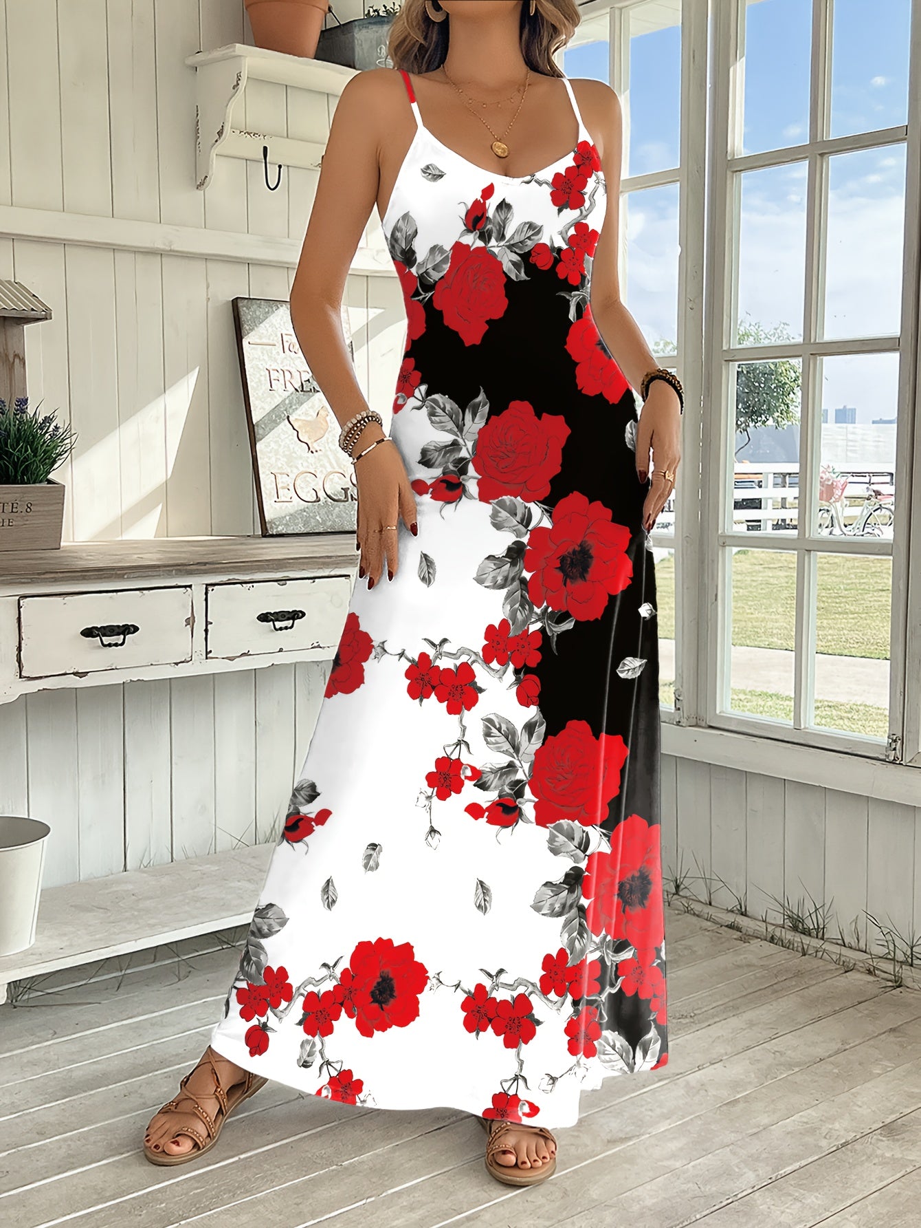 Women's Mixed colors Polyester Floral Printed Dress - product view 5
