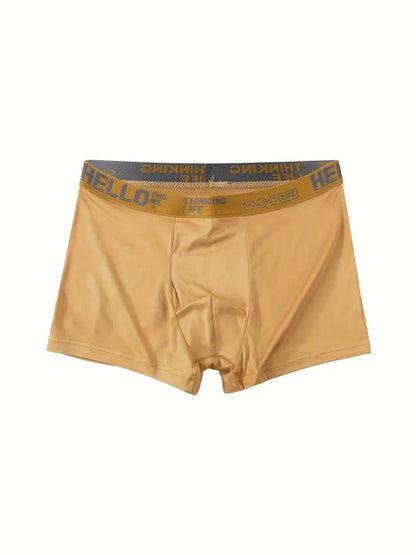 10-pc Men'S Boxer Briefs - Hello Print: Breathable, Soft, And Stretchy, with a Comfortable Mid-Rise Fit. Available in 5 Colors (Yellow, Green, Black, Light Gray, Dark Gray). A Daily Essential, Perfect for Casual Wear And Sports. Trendy