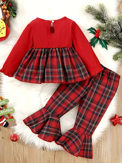 Girls' Autumn And Winter Two-piece Set, New Children'S Spring And Autumn Fashionable Western-style Top, Winter Pants, Girls' Pants, Skirt Set, for Outdoor