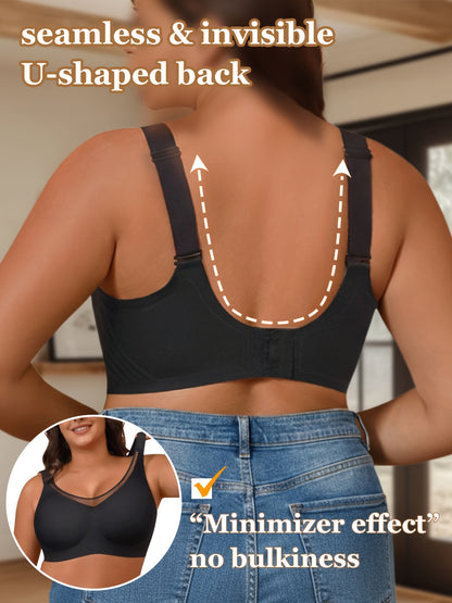 Women's Black Mesh V-Neck Bra - product view 15