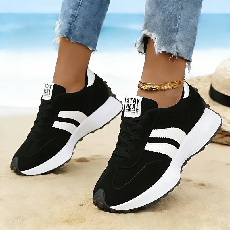 Introducing The Latest Women'S Athletic Casual Footwear, Featuring a Fashionable Thick Sole That Adds Height. These Retro-Style Shoes Are Perfect for Both Outdoor Activities And Everyday Use, Women Shoes, Sneakers