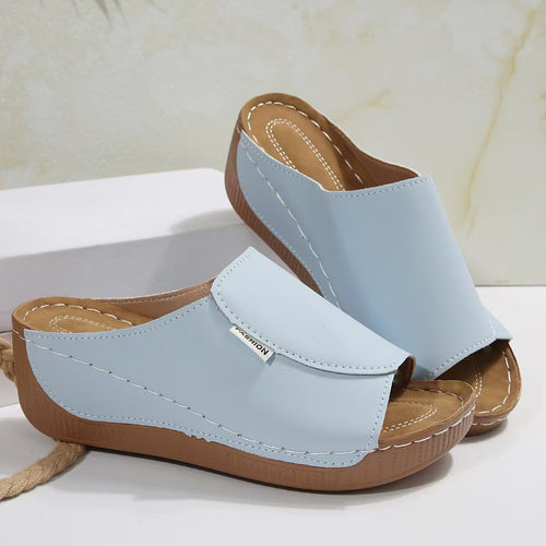 [Wedge Sandals] Women's Wedge Sandals, Open-Toe Slip-On Slippers, Comfortable Platform Casual Shoes for Summer, Women Shoes