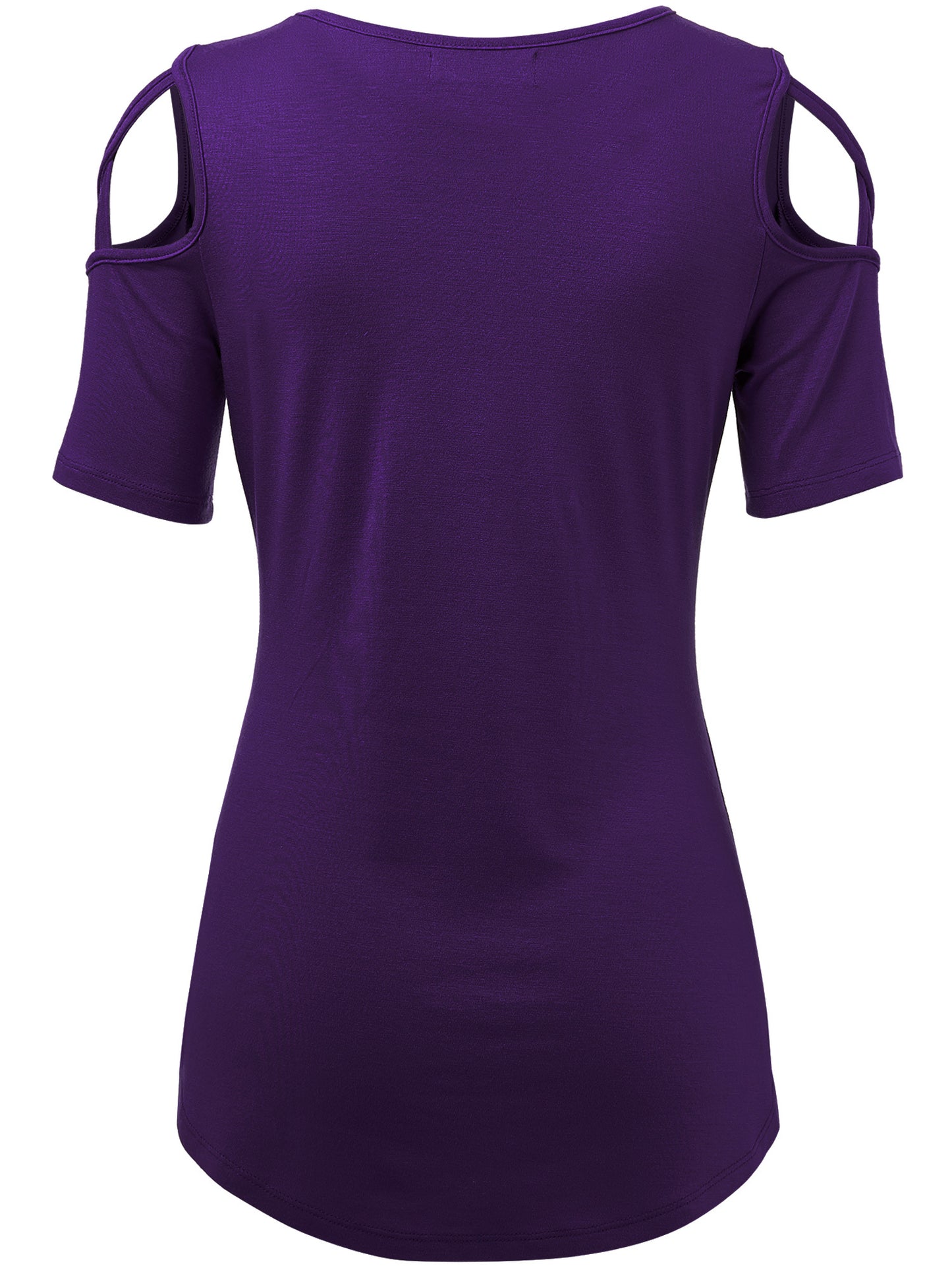 Women's Casual Open Strap Shoulder Short Sleeve Top