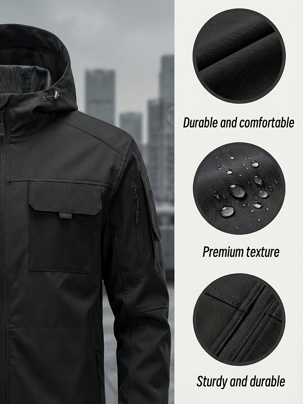 Men's Windproof Zip-Up Coat Everyday 997