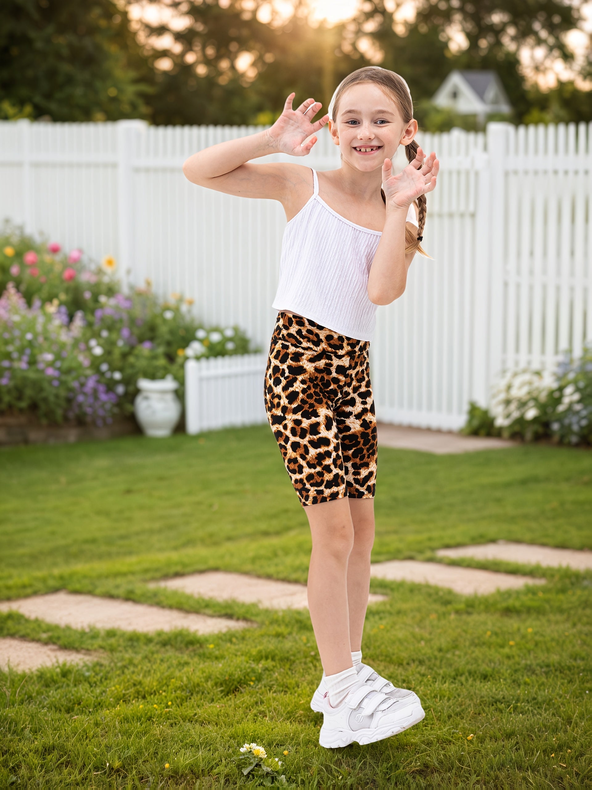 Girls' Mix Color Printed High-Waist Leggings - product view 9