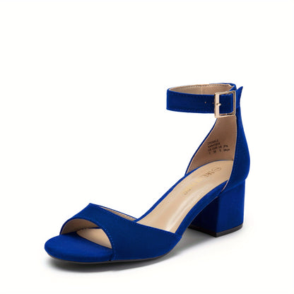 Womens Dress Sandals, Womens Chunkle Low Heel Pump Ankle Strap Dress Sandal, Elegant for Casual Occasions