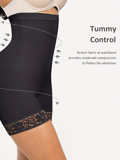 Women Adjust Hooks Abdomen Trimmer Control Shapewear Shorts, High Waist Shapewear Butt Lifter Shorts.