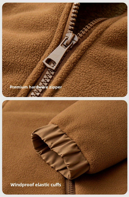 Men's Windproof Fleece Zip-Up Jacket Everyday 133