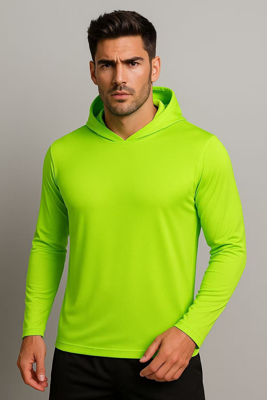 6 Packs Sun Protection Long Sleeve T-Shirts with Hood UPF 50+ Men's Hooded Quick Dry Breathable UV Athletic Shirts Rash Guards SPF UV for Hiking Fishing Swim Cycling Running