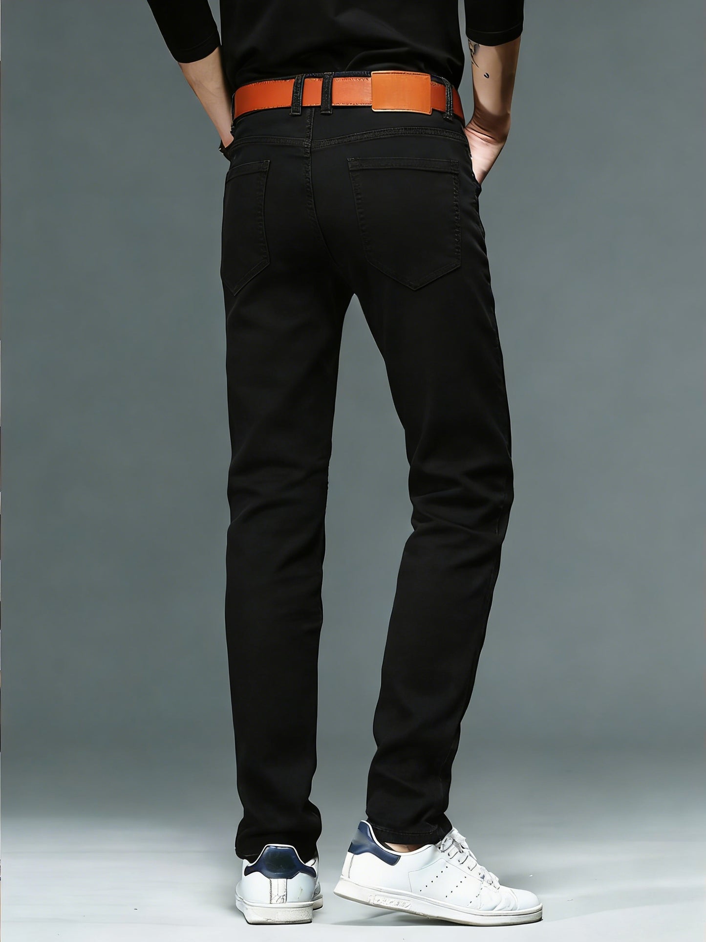 Men'S Regular Cut, Comfortable Stretch Waist Jeans, Classic All-Season Style, Comfortable Stretch Straight Leg Design. Suitable for Casual, Business, And Work Wear, Everyday Casual Attire, And a Must-Have Gift