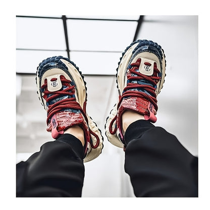 [Height Increase Sneakers] Men's Height Increase Platform Shoes Autumn Spring Fashion Cross Tied Non Slip Casual Shoes Comfortable Outdoor Causal Sneakers