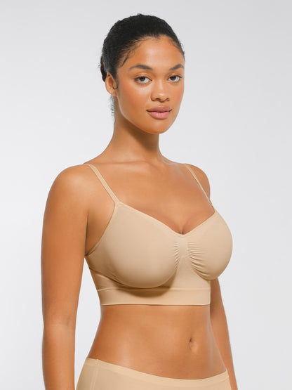 Plus Size Seamless Bra for Women Push-Up Breathable Back Control Bra