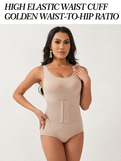 Women's Targeted Control Shapewear Bodysuit - Butt Lift Body Smoothing, Apricot