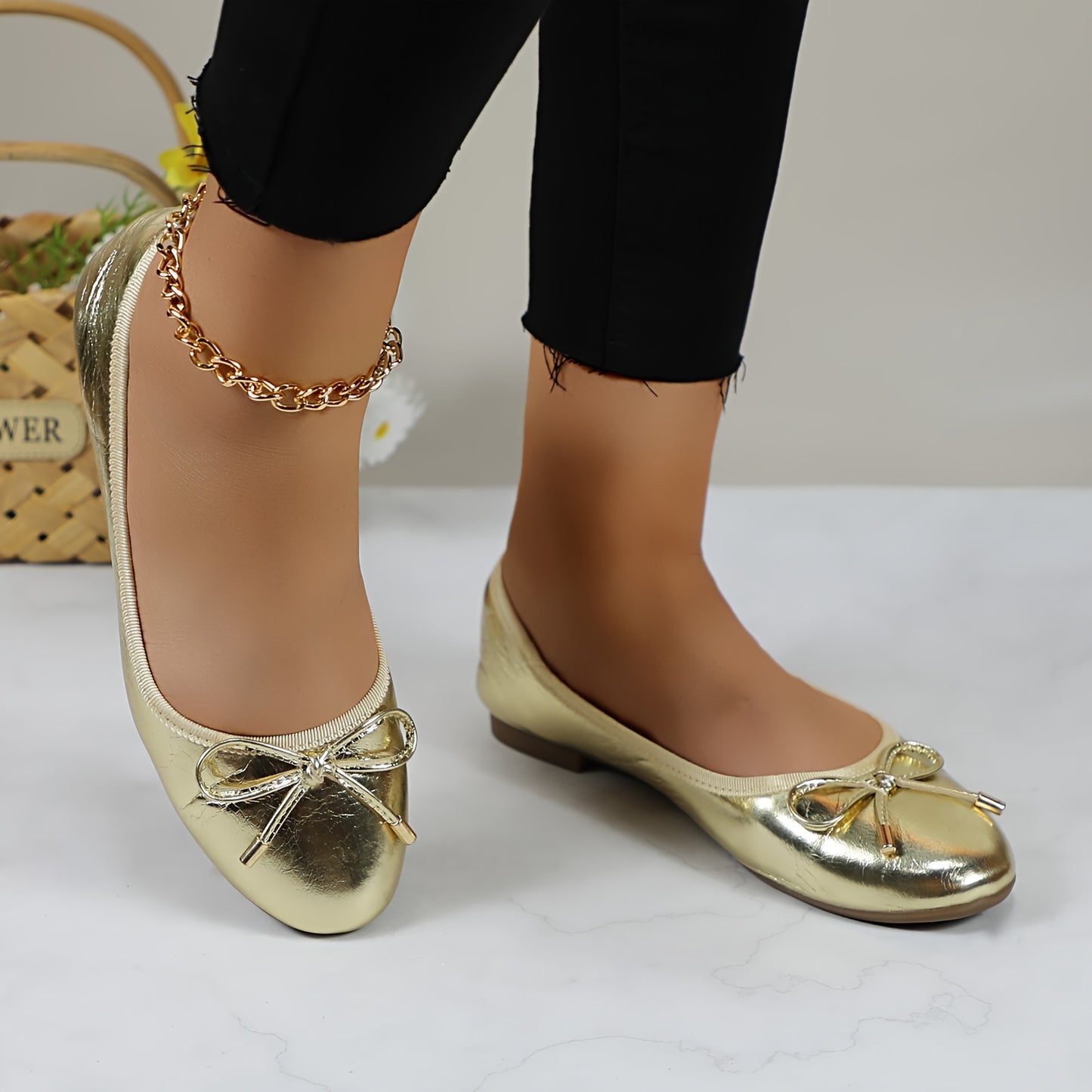 GLAZE Women's Ballet Flats with Built-in, Extremely Soft And Comfortable, Suitable for Office, Wedding, Party, Shopping-Golden, Silvery, Black, Nude, Pink, Camel, Snake, Women Shoes