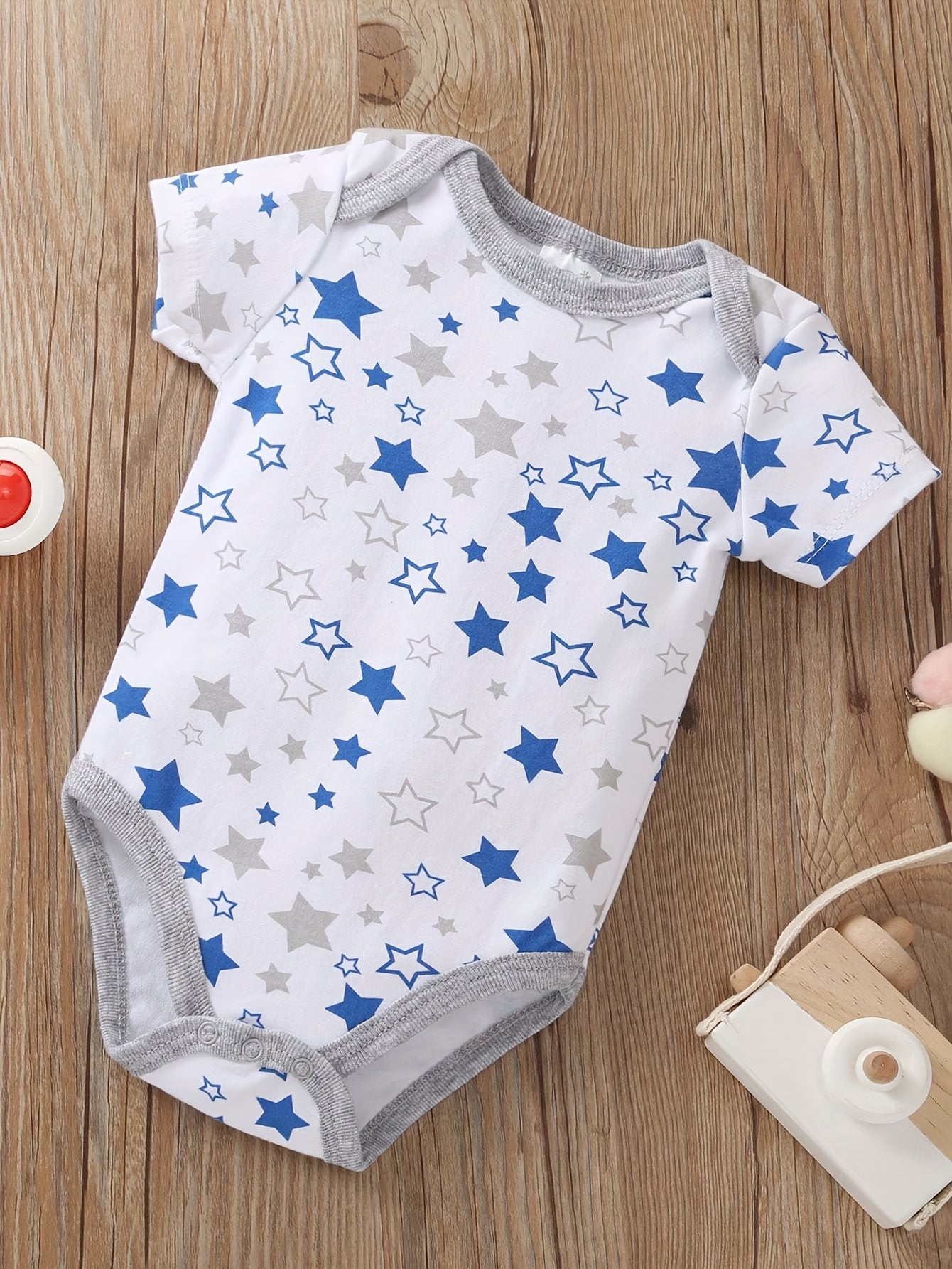 5pcs Set of Baby Boys' Short Sleeved Cartoon Triangle Jumpsuit, Ha Yi, Baby Boys' Ocean Boat Anchor Casual Crawling Suit, for Outdoor