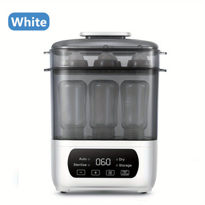 Bottle Steamer and Dryer, 4-in-1 Universal Fit for All Bottles, Easy Control Electric Steam Bottle Dryer for Stuffs & Breast Pump Accessories, LED Touch Screen, Auto Shut-Off, 2 Colours