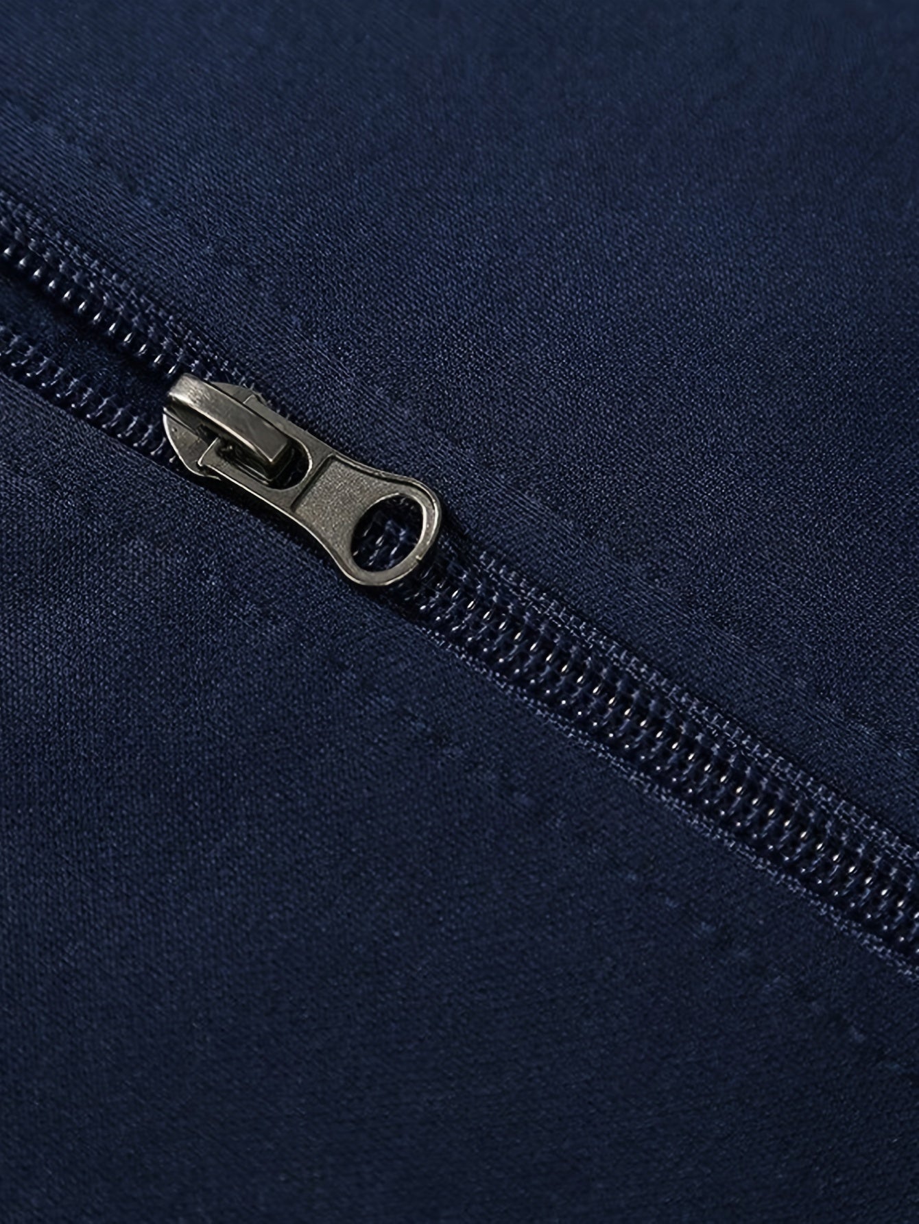 Men'S Navy Blue Tracksuit Set for Spring And Autumn - Zip-Up Jacket with 'SPORT' Print And Joggers, Made of 100%, Non-Stretch Material, Featuring Pockets