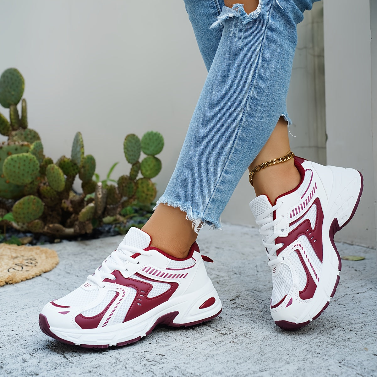 Athletic Shoes for Women Featuring Color-Blocking Design, Breathable Mesh for Running And Walking, And Casual Styles That Add Height., Women Shoes, Sneakers