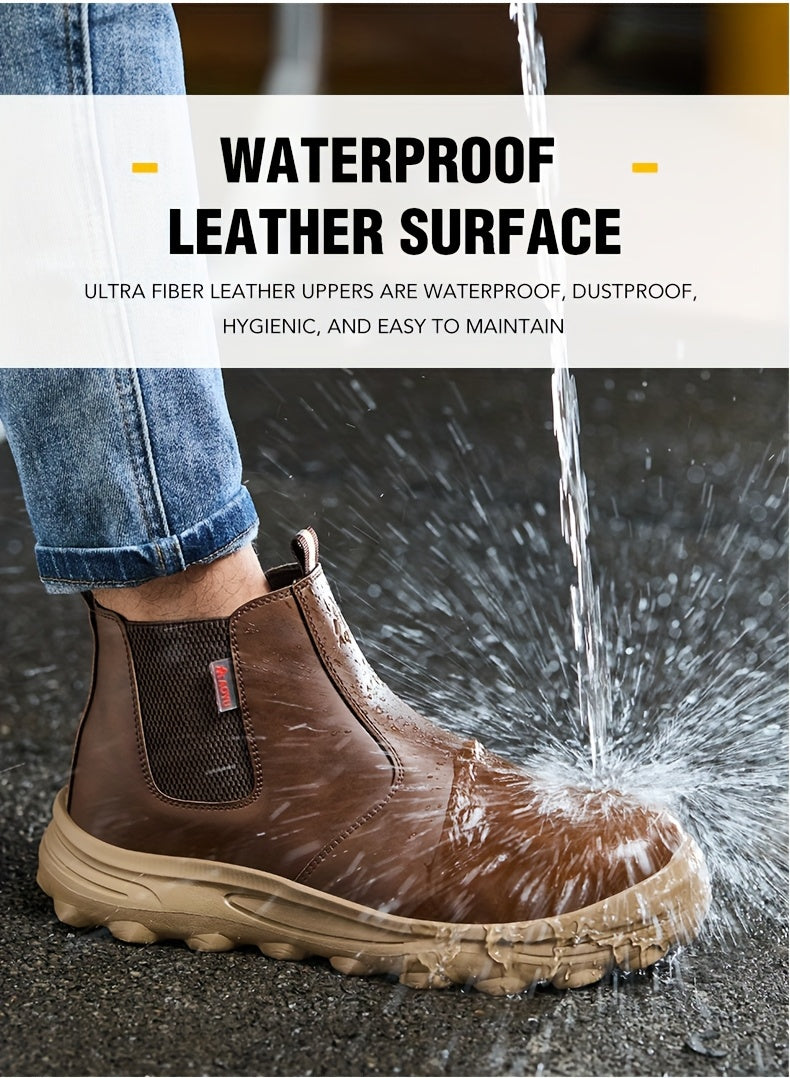 Men's Industrial Construction Protective Shoes, Men's Steel Toe Anti Stab, Durable, Anti Slip Work Boots, Lightweight And Durable Safety Shoes, Work Shoes, Work Boots for Men, Zapatos De Trabajo Para Hombre
