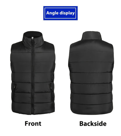 Men's Stand Collar Zip Vest - Zipper Pockets and Warm Layering
