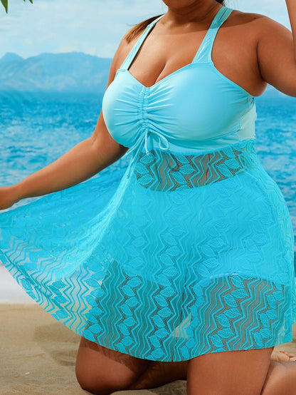 New Women'S 2pcs Split Swimsuit, High Waist Tummy Control High Stretch Beach Vacation Swimwear