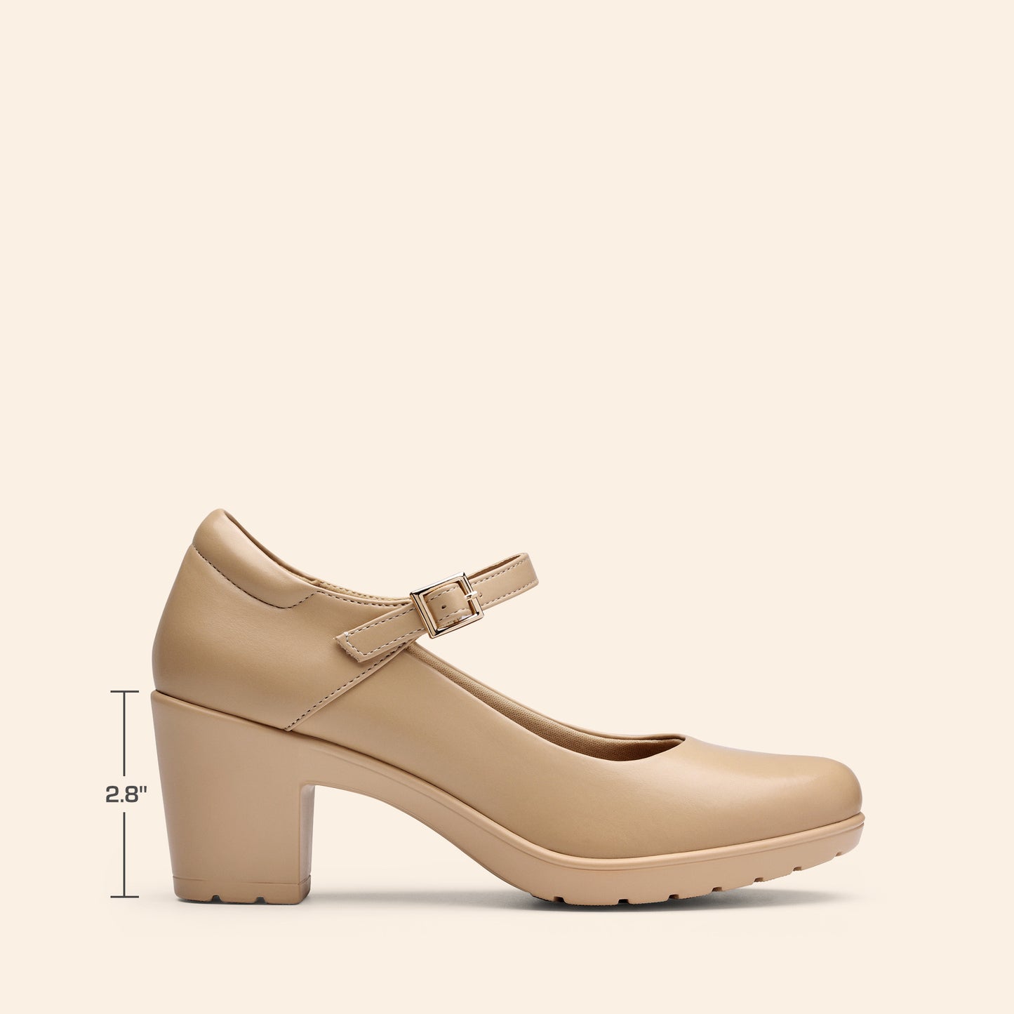 Women's Chunky Low Block Heels Mary Jane Closed Toe Work Pumps Comfortable Round Toe Dress Wedding Shoes