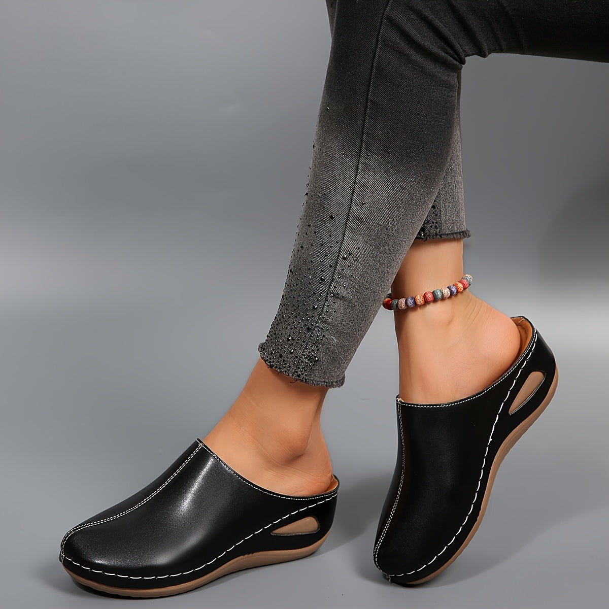 Ladies' Premium Casual Versatile Fashion High Heel Single Shoes, Women Shoes