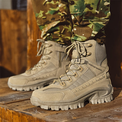 Men'S High-Top Tactical Boots | Heavy-Duty All-Terrain Outdoor Footwear with Slip-Resistant Rubber Soles | Ergonomic Design for All-Weather Hiking, Hunting, Climbing, and Mountaineering | Durable and Comfortable for Extended Wear