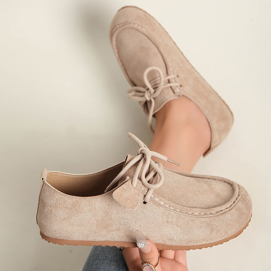 [Lace-Up Casual Shoes] Retro Lace-Up Casual Shoes for Women With Soft Soles, Comfortable for Daily Commuting, Versatile Spring And Autumn Single Shoes, Easy to Wear Without Tiring Feet, Women Shoes