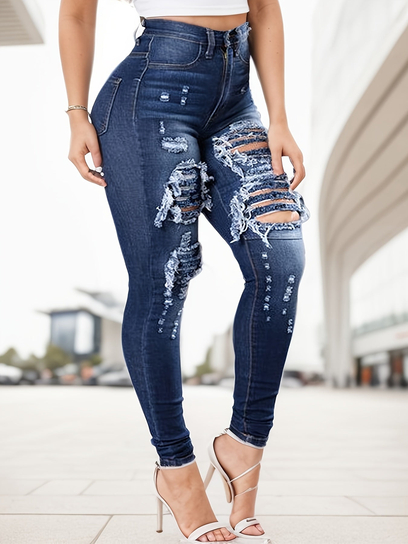 Tight Jeans with a High Waist And High Stretch, Perfect for Casual Wear And Daily Use, Designed for Women