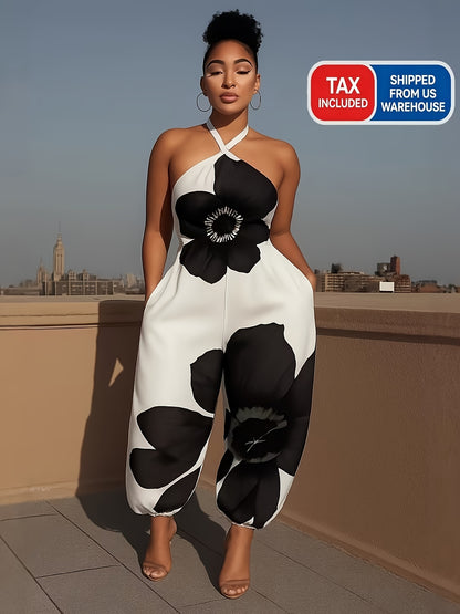 2025 Popular Summer And Autumn Camisole Sleeveless Women'S Jumpsuit with Special Pocket Design Suitable for Daily Casual Wear, Showcasing Body Shape, Wireless Charm, Printed Jumpsuit