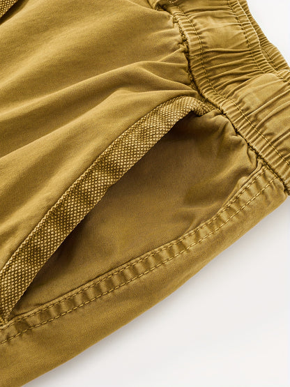 Men's Breathable Cotton Shorts with Multi-Pocket - Elastic Workwear Shorts Suitable for Outdoor,,, Casual Wear - Mid-Rise Pants with /Equipment Pockets