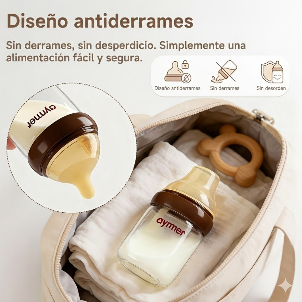 Anti-Colic Baby Bottle Set - Wide-Neck Leak-Resistant Design Style 8789