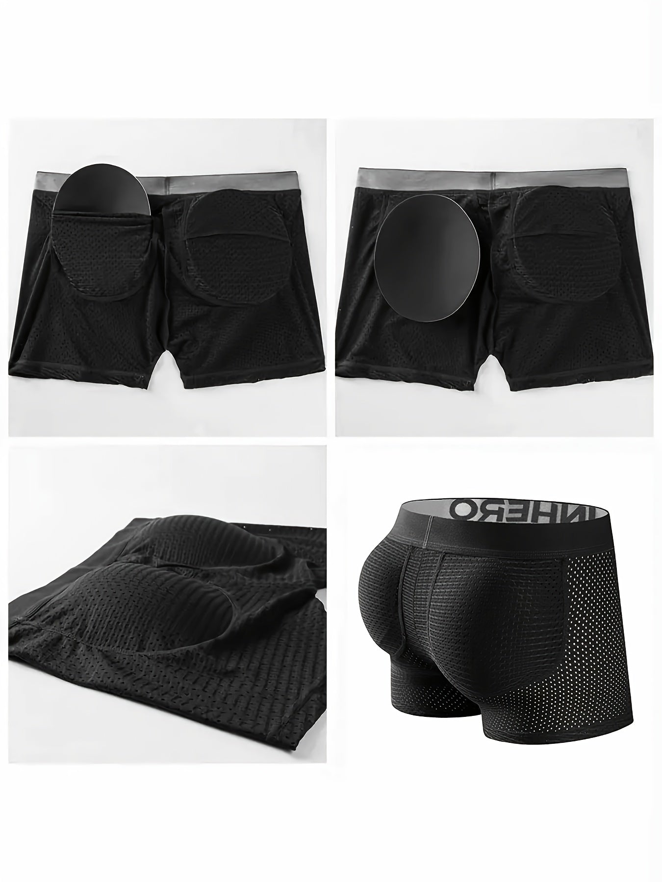 New Men'S Boxers Featuring Butt Pads, Made from Breathable Mesh, Designed for Comfort And Elasticity, Perfect for Lounging at for home