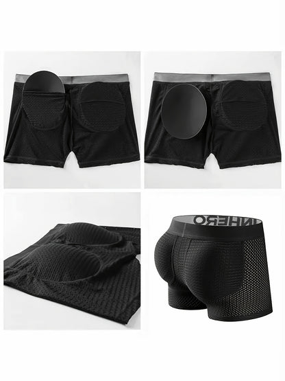 New Men'S Boxers Featuring Butt Pads, Made from Breathable Mesh, Designed for Comfort And Elasticity, Perfect for Lounging at for home