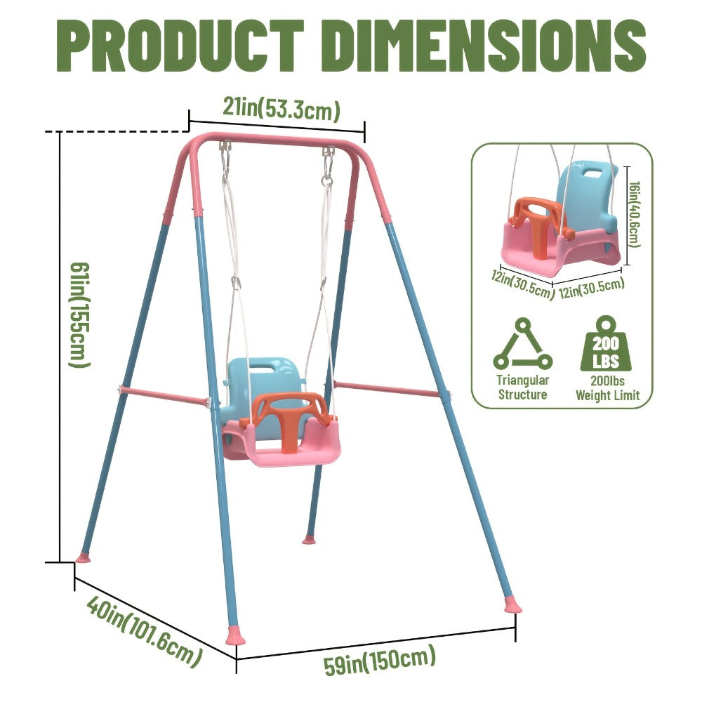 Foldable Baby Swing Set - Indoor and Outdoor Stand